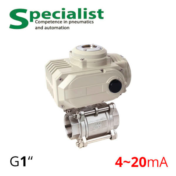 Regulating ball valve 1″ stainless PN16 DN25 with electric drive SCBV-Q611