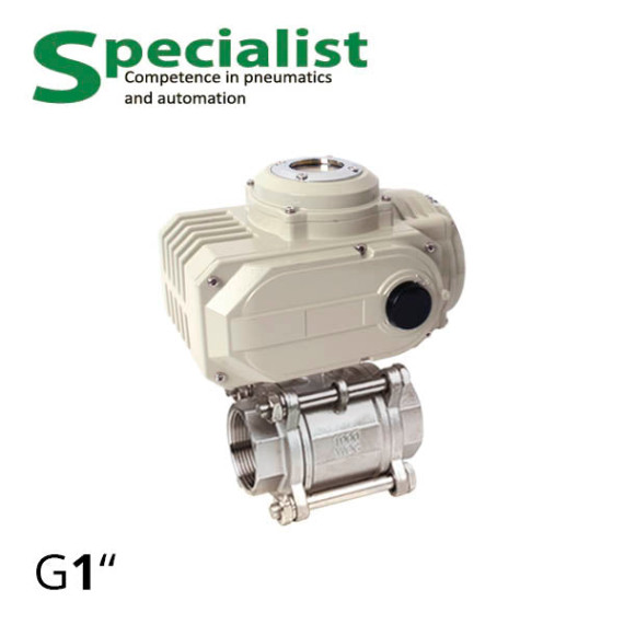 Shut-off ball valve 1″ stainless PN16 DN25 with electric drive SCBV-Q611