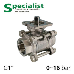 Ball valve 1″ stainless PN16 DN25 with internal thread SCBV-Q611F-16FC-25