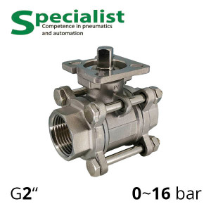 Ball valve 2″ stainless PN16 DN50 with internal thread SCBV-Q611F-16FC-50