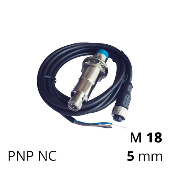 Inductive proximity sensor PNP, M18, distance up to 5 mm (TKI/TKL series)