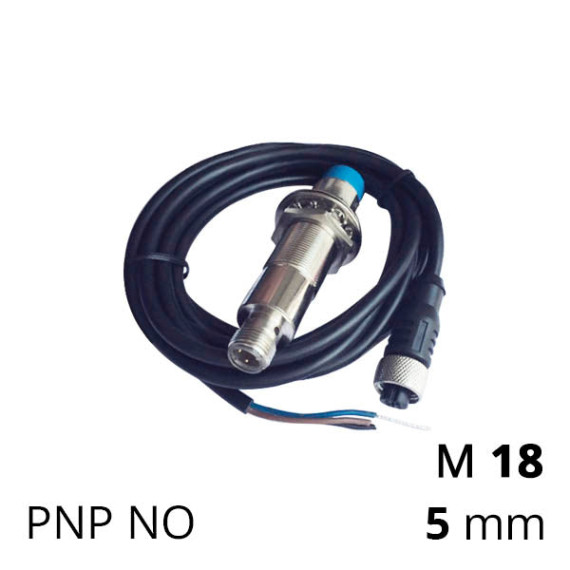 Inductive proximity sensor PNP, M18, distance up to 5 mm (TKI/TKL series)