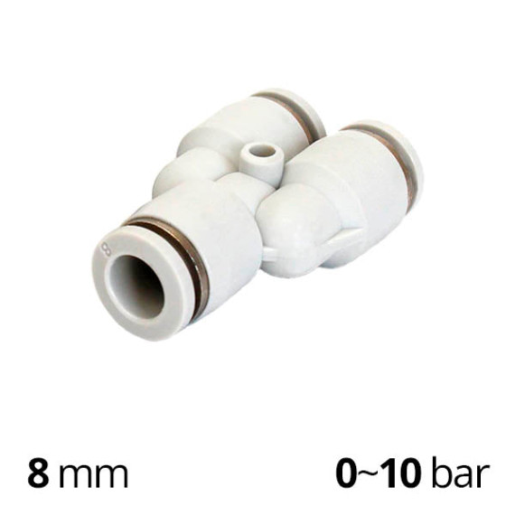 Plastic collet fitting SF-EPY tee Y-shaped