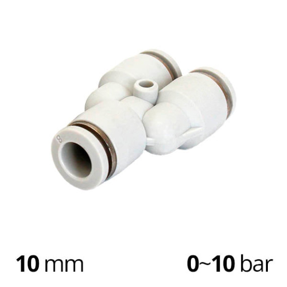 Plastic collet fitting SF-EPY tee Y-shaped