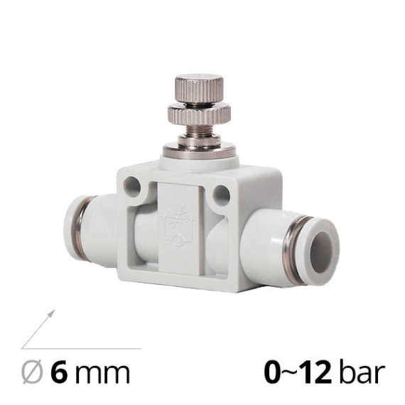 Plastic pneumatic chokes with a non-return valve of the SF-ESA series
