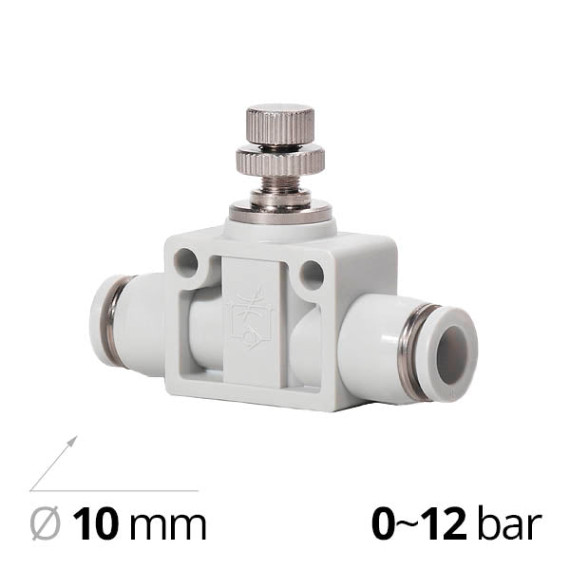 Plastic pneumatic chokes with a non-return valve of the SF-ESA series