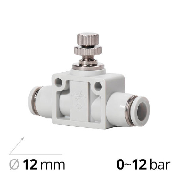 Plastic pneumatic chokes with a non-return valve of the SF-ESA series
