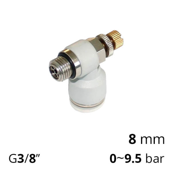 Pneumatic chokes with non-return valve corner plastic series SF-ESL-G (in a pneumatic cylinder)
