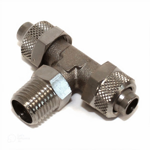 Metal fitting with union nut SF-NPB tee fitting