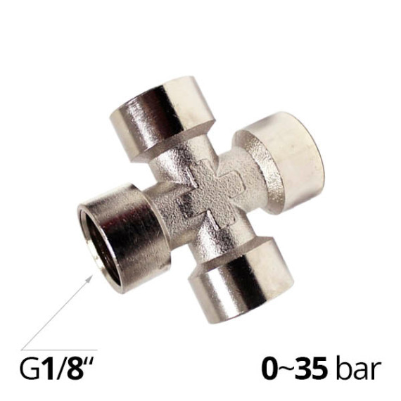 Threaded bronze cross fitting of the SF-Z2033 series, internal thread G1/8″~1/2″