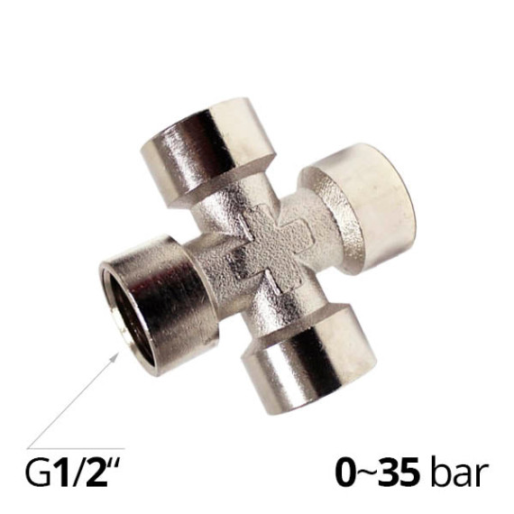 Threaded bronze cross fitting of the SF-Z2033 series, internal thread G1/8″~1/2″