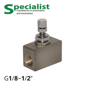 Pneumatic choke with check valve SO-ASC thread 1/8~1/2″