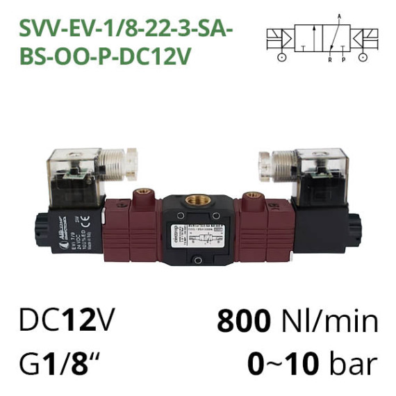 Electropneumatic distributor 3/2 AIRCOMP with 2 coils and external control