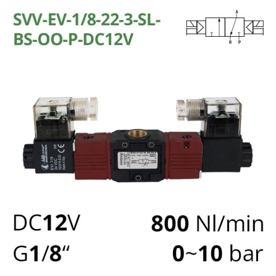 Electropneumatic distributor 3/2 AIRCOMP with 2 coils