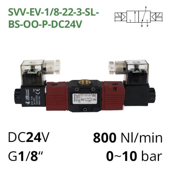 Electropneumatic distributor 3/2 AIRCOMP with 2 coils