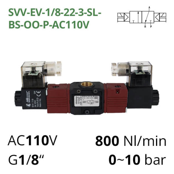 Electropneumatic distributor 3/2 AIRCOMP with 2 coils
