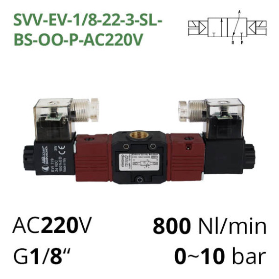 Electropneumatic distributor 3/2 AIRCOMP with 2 coils