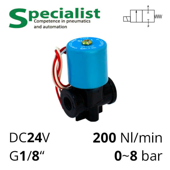 Solenoid valve 24 volts, thread - G⅛″, normally closed 2/2 series SV-FP-ES-22NC-06-DC24V