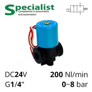 Solenoid valve 24 volts, thread - G¼″, normally closed 2/2 series SV-FP-ES-22NC-08-DC24V