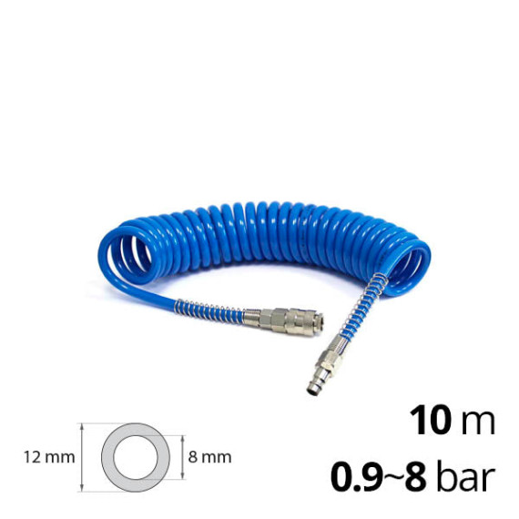 Spiral hose 12x8 mm 10 m polyurethane pneumatic (SF-EUC-F-12/8-10-B)