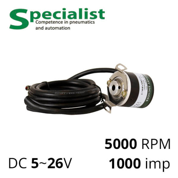 Optical incremental encoder with hollow shaft SPLC-SEN-HY-38P6-E4AR-1000