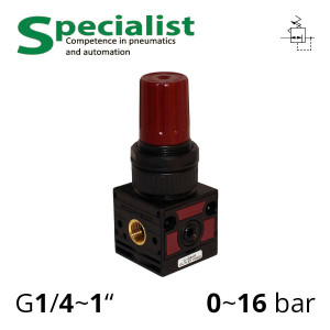 Air pressure regulator 1/4″, 1/2″, 1″, 0~12 bar, up to 15000 l/min (AIRCOMP SSA-R)