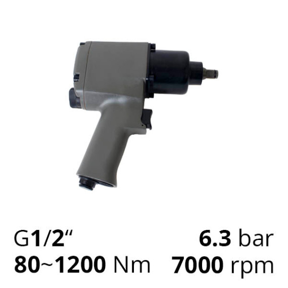 Pneumatic screwdriver with reverse 1/2 inch, 850 Nm, 7000 revolutions professional (ST-12G01B6)