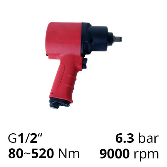 Pneumatic wrench 1/2 inch, 520 Nm, 9000 revolutions professional for tire fitting (ST-BZ30)