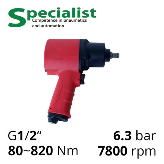 Pneumatic wrench 1/2 inch, 820 Nm, 7800 revolutions professional for tire mounting (ST-BZ40)