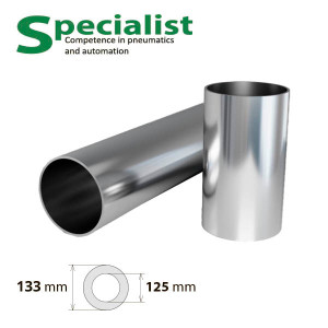 Stainless steel honed pipe DN 125 for volume dispensers, lengths up to 2 meters
