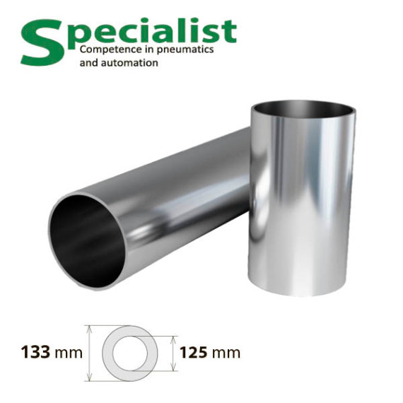 Stainless steel honed pipe DN 125 for volume dispensers, lengths up to 2 meters