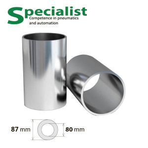 Stainless steel honed pipe DN 80 for volumetric dispensers of lengths up to 2 meters