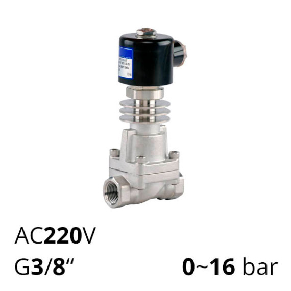 Solenoid valve stainless high temperature 3/8″ SV-SH-ES-22NC-10 series