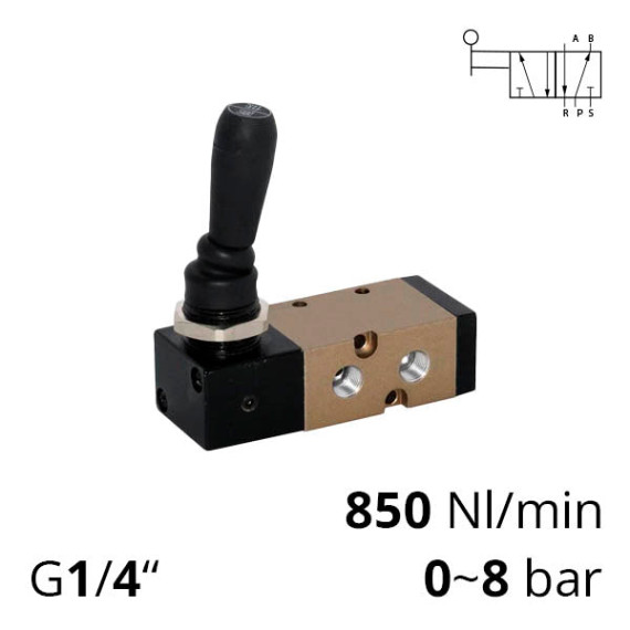 Pneumatic distributor 5/2 with a lever of the SV-TSV series