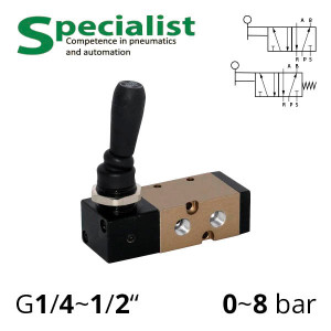 Pneumatic distributor 5/2 with a lever of the SV-TSV series