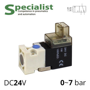Miniature pneumatic distributor 3/2 with electromagnetic control