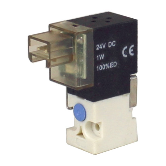 Miniature pneumatic distributor 3/2 with electromagnetic control