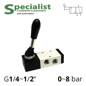 Pneumatic distributors 3/2 series SV-C, D, E-H(S) with side toggle
