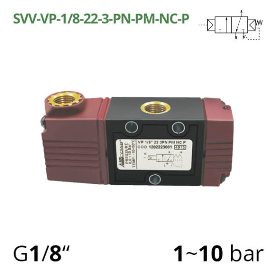 Pneumatic distributor 3/2 AIRCOMP series with pneumatic control