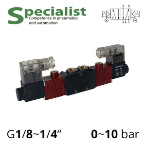 Electropneumatic distributor 5/2 AIRCOMP with 2 coils and external control
