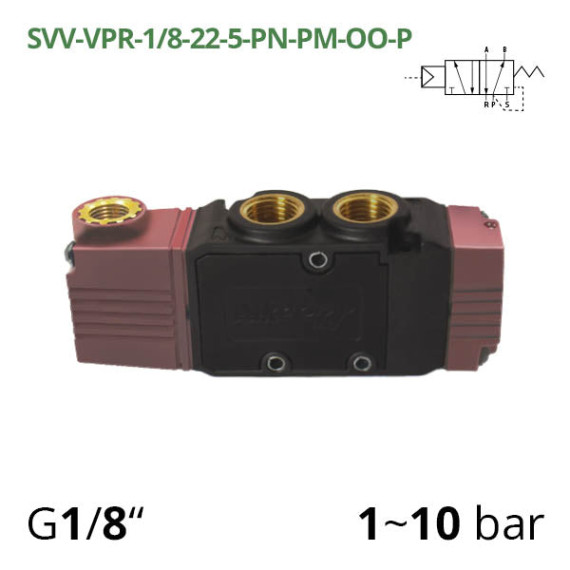 Pneumatic distributor 5/2 AIRCOMP series with pneumatic control