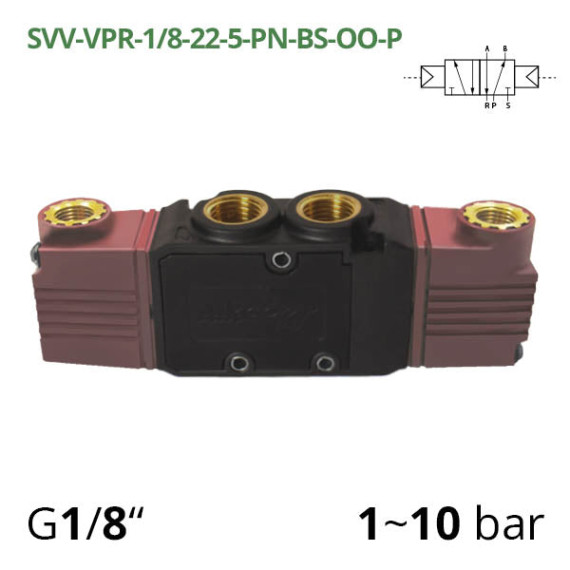 Pneumatic distributor 5/2 AIRCOMP series with pneumatic control