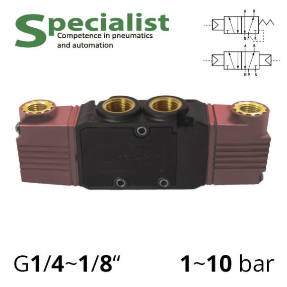 Pneumatic distributor 5/2 AIRCOMP series with pneumatic control