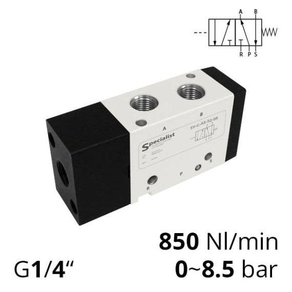 Pneumatic distributors 5/2 series SV-C, SV-D, SV-EE with pneumatic control