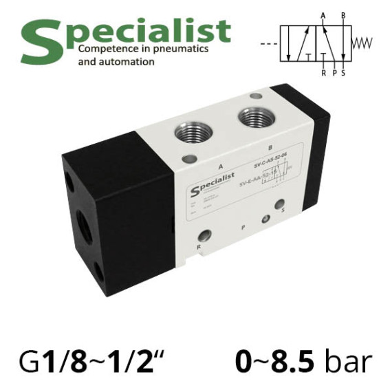 Pneumatic distributors 5/2 series SV-C, SV-D, SV-EE with pneumatic control