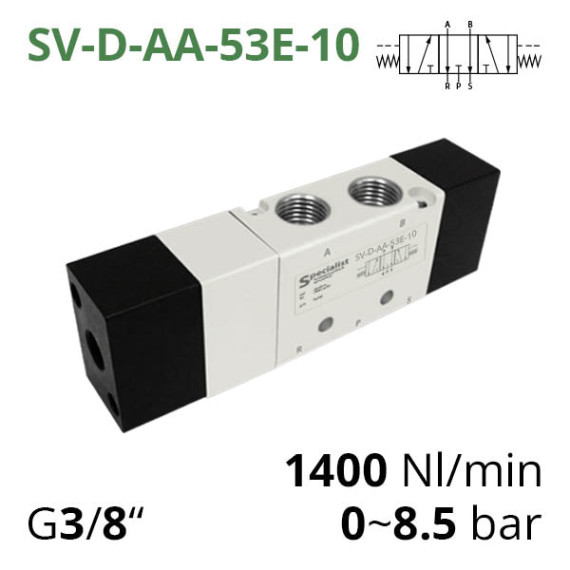 Pneumatic distributor 5/3 series SV-C, SV-D, SV-E with pneumatic control
