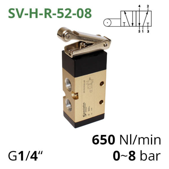 Pneumatic distributors 5/2 of the SV-H series with various mechanical and manual controls
