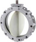 Rubberized disc of cast iron valve