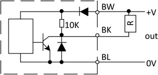 NPN inductive sensor connection diagram