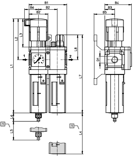 Габаритные размеры MSB6-1/2-FRC5:J1M1